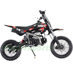 Fully Assembled and Tested! DB-T005 110cc Dirt Bike with Semi-Automatic Transmission, Kick start, Hydraulic Disc Brake! Chain Drive! 14"/12" Wheels!