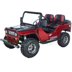 X-PRO 125cc Jeep Go Kart with 3-Speed Semi-Automatic Transmission w/Reverse, LED Headlights, With Windshield and Spare Tire, Big 18" Aluminium Rim Wheels! Free Shipping!