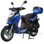 MC-G007 150cc Moped Scooter with LED Light! 13" Wheels! Electric/Kick Start! Rear Trunk!