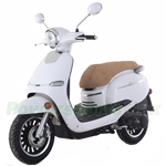 MC-M05 150cc Moped Scooter with Retro Stylish Design and USB Charger, 12" Wheels, Electric/Kick Start! Free Shipping!