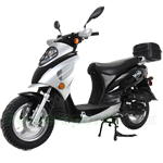 X-PRO Oahu 50cc Moped Scooter with 12" Aluminum Wheels, Rear Trunk! Electric/Kick Start! Large Headlight!